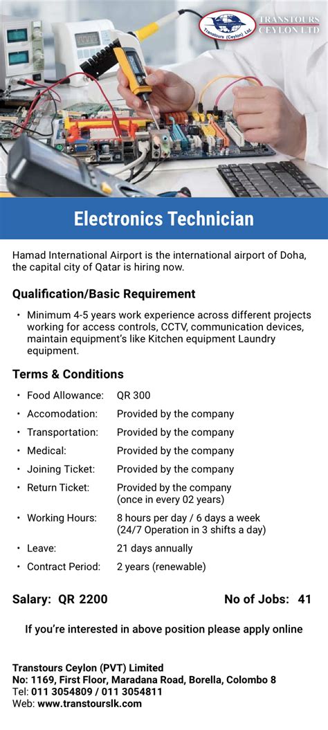 electronic technician jobs overseas|Electronics technician jobs in Abroad .